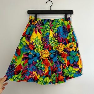 Multicolor floral tropical Flowy vintage retro shorts
